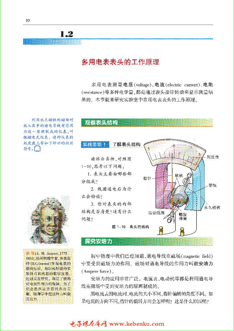 「1」.2 多用电表表头的工作原理