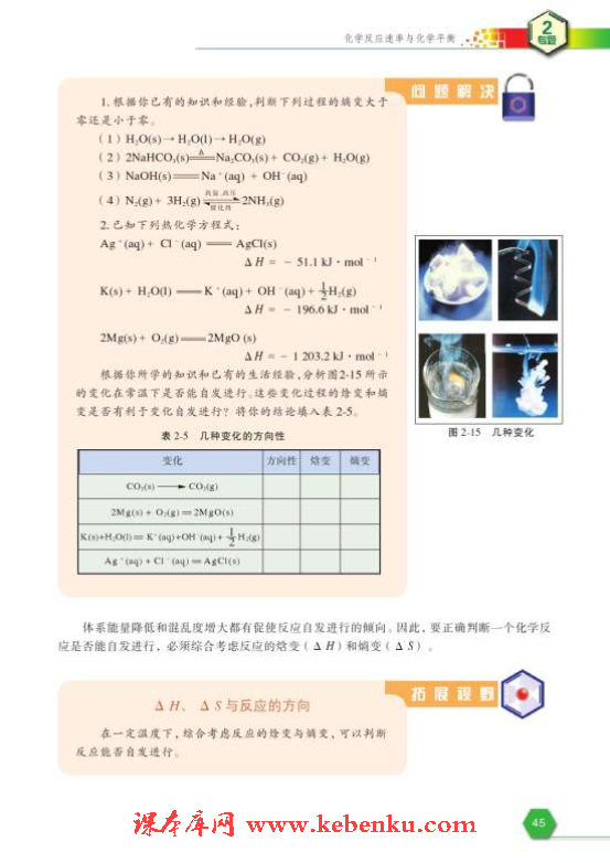 第二单元 化学反应的方向和限度(5)