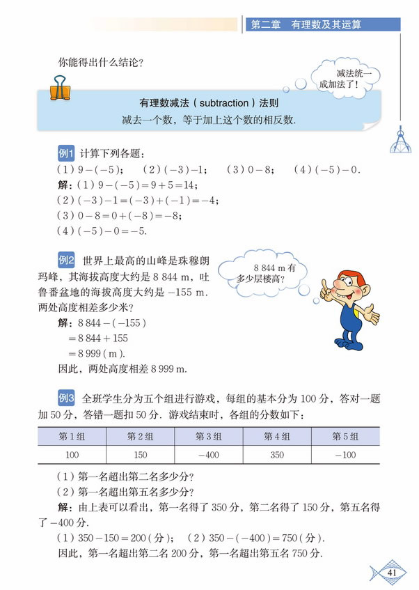 「2」.5 有理数的减法(2)