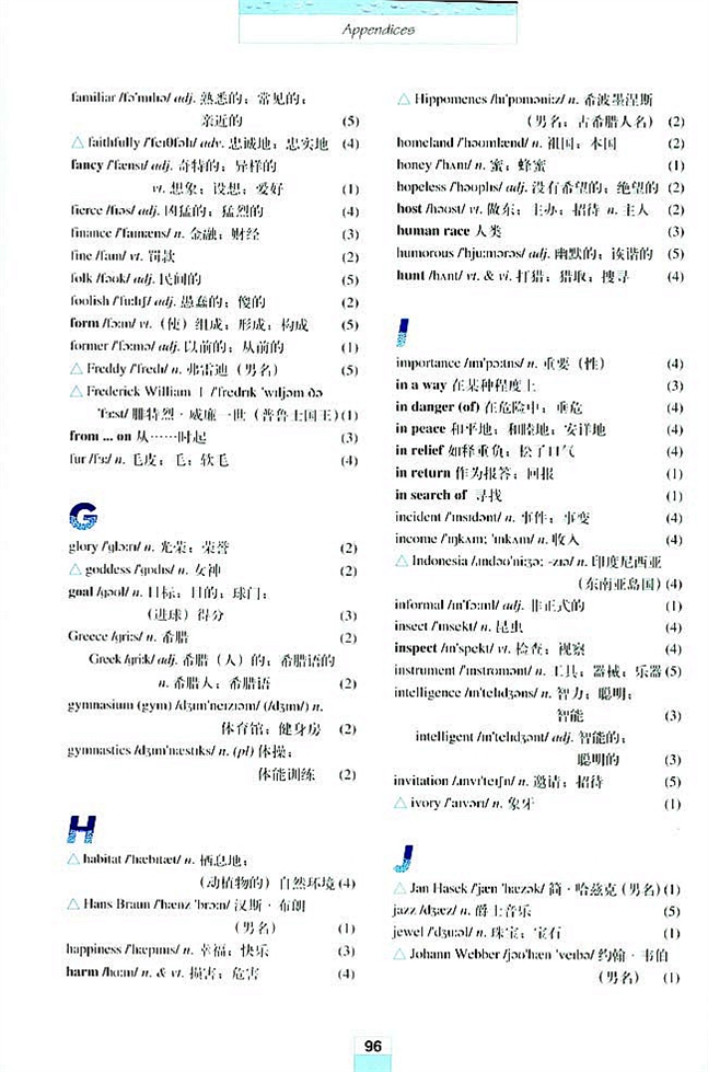 Vocabulary(词汇表)(3)