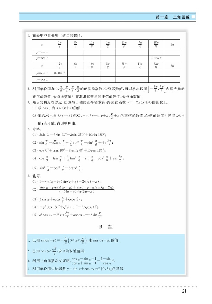 正弦函数和余弦函数的定义与诱导…(9)