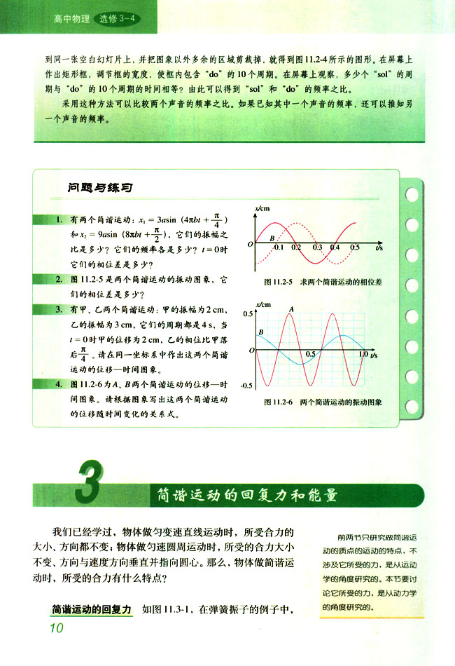 「3」 简谐运动的回复力和能量