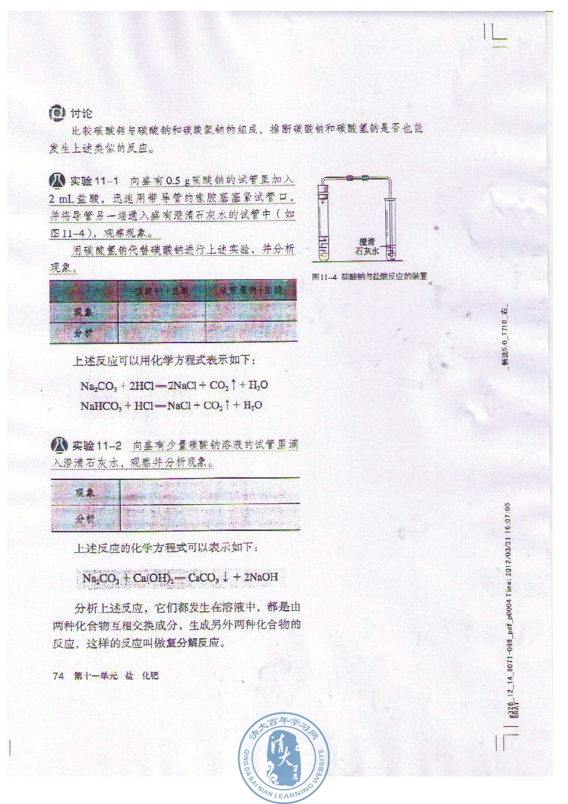 课题1 生活中常见的盐(3)