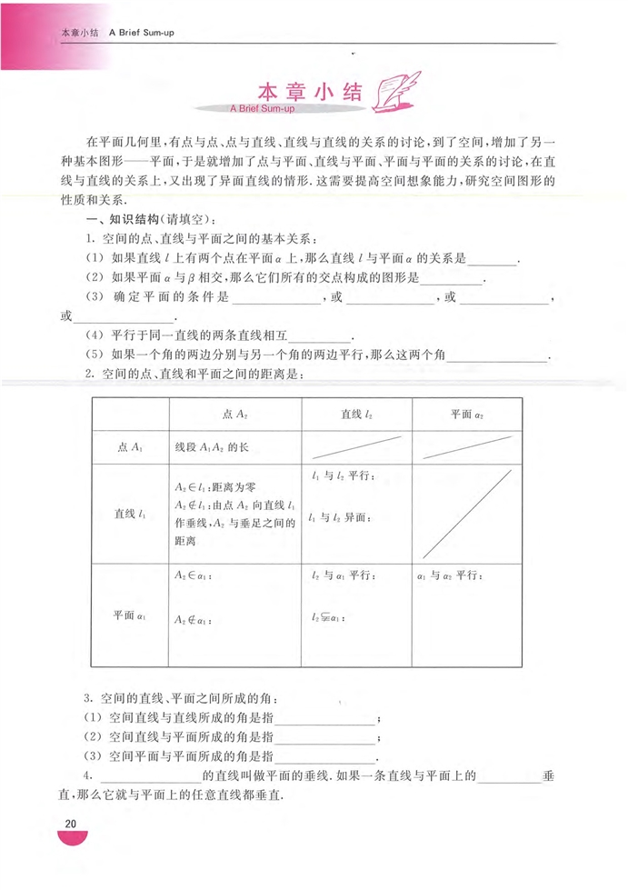 空間平面與平面的位置關(guān)系(4)