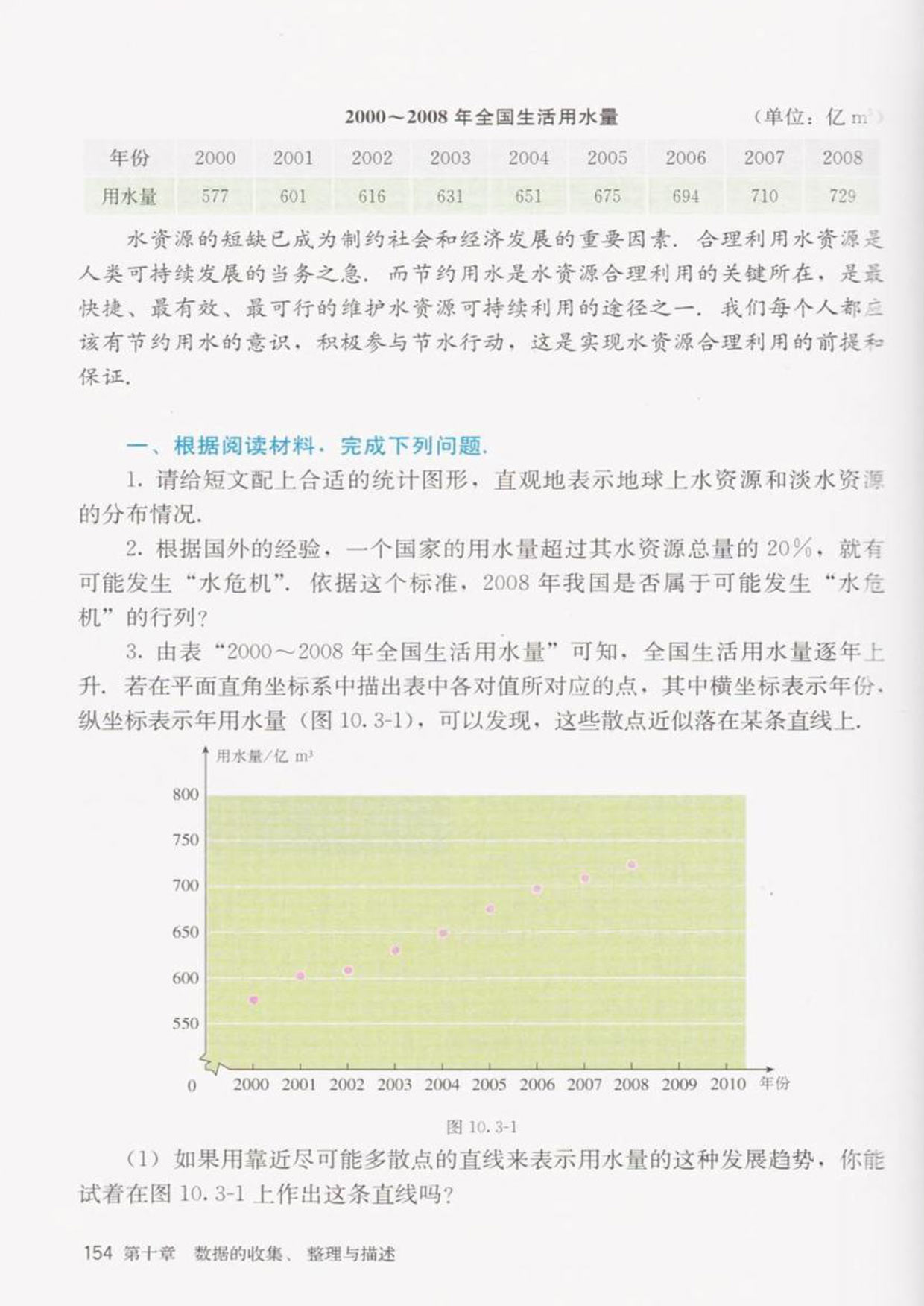 「10」.3课题学习 从数据谈节水(2)