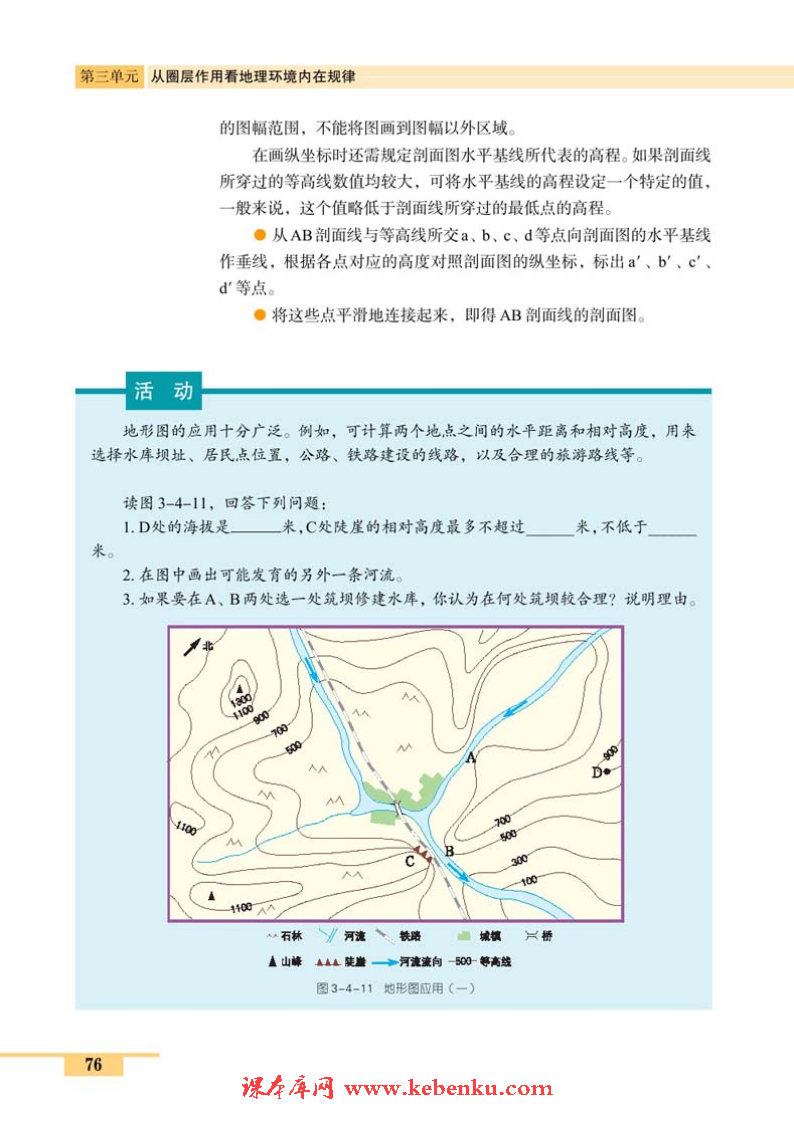 单元活动 学会应用地形图(5)