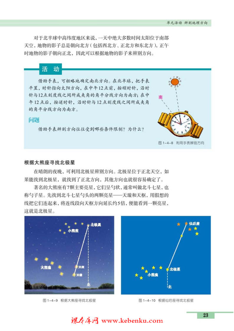 单元活动 辨别地理方向(4)