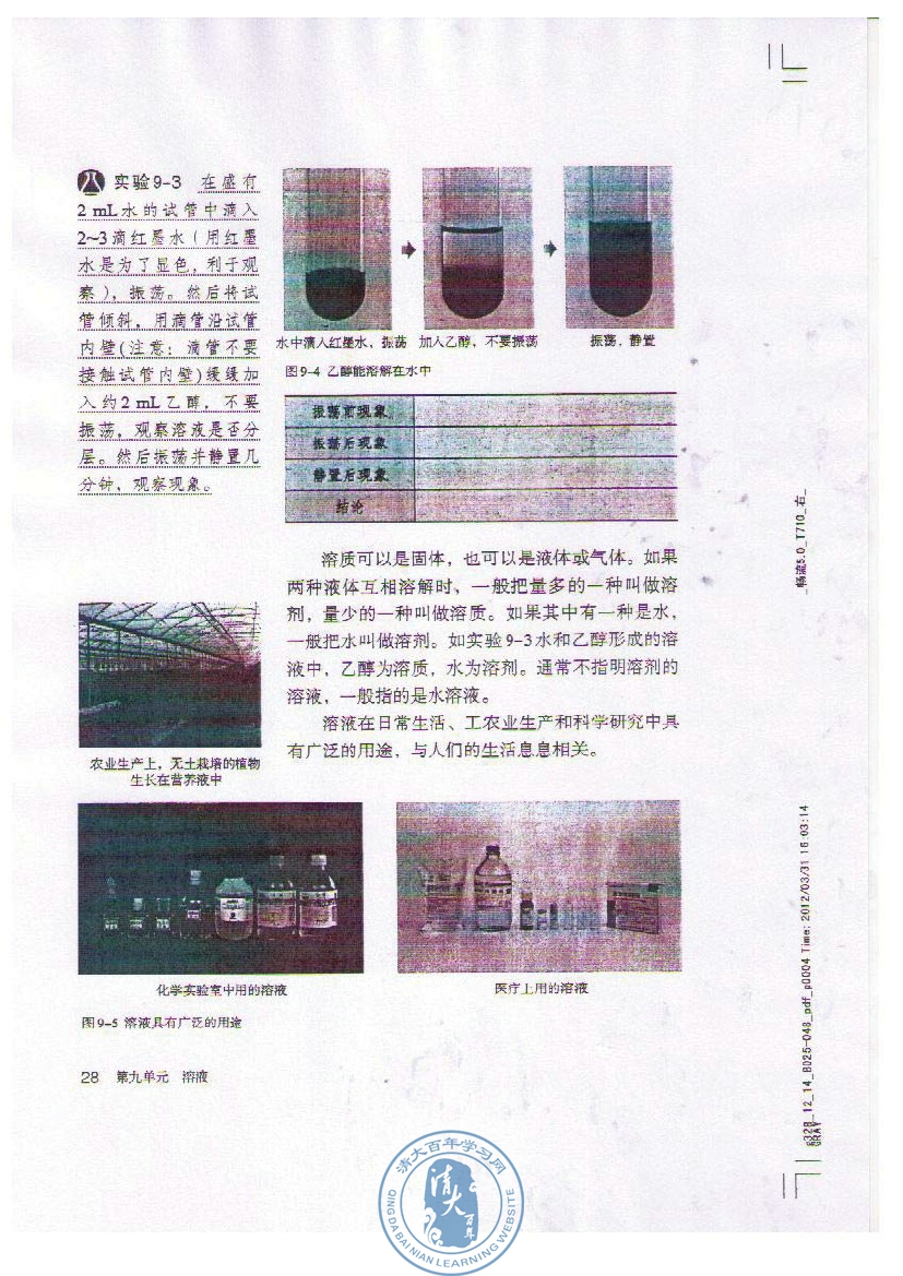 溶液 溶剂 溶质 蔗糖溶液(2)