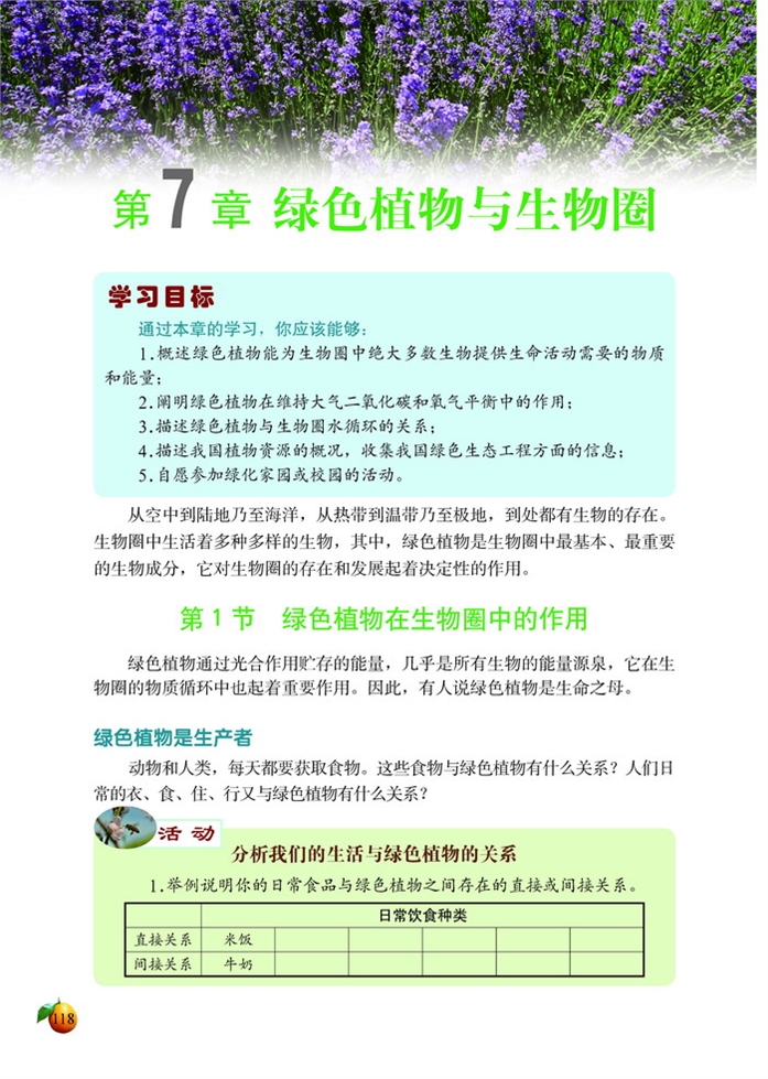 绿色植物在生物圈中的作用(2)