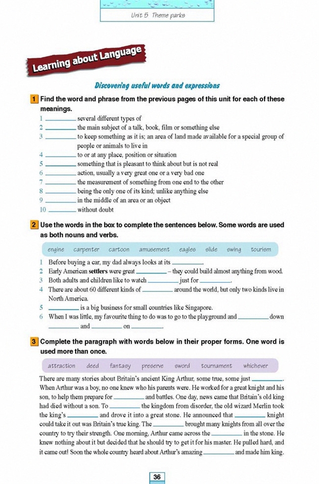 Unit 5 Theme parks(4)