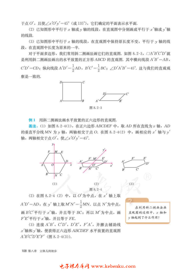 「8」.2 立体图形的直观图(2)