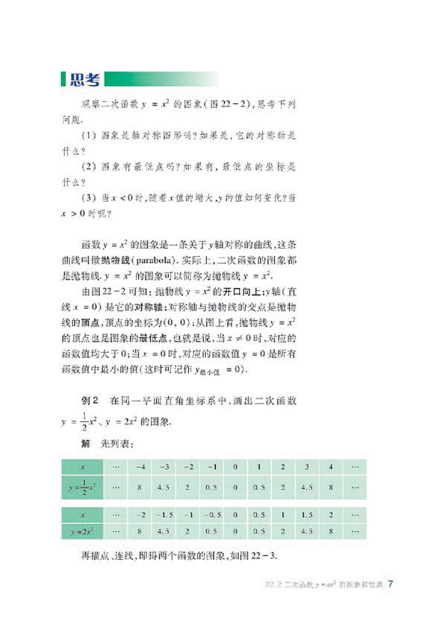 二次函数y=ax^2的图像和性…(2)