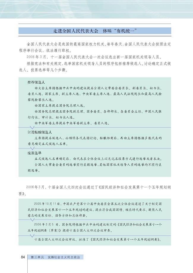 综合探究 中国发展进步的政治制度保(3)