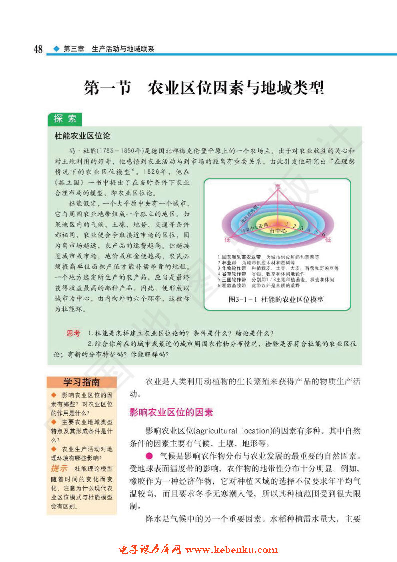 第一节 农业区位因素与地域类型