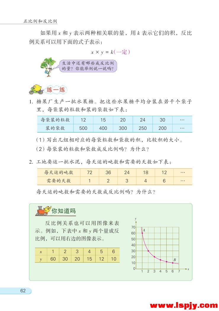 六 正比例和反比例(7)