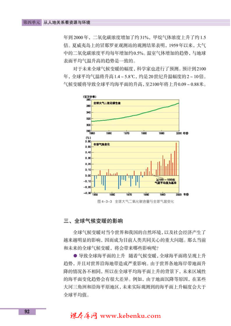 第三节 全球气候变化及其对人类的影(3)