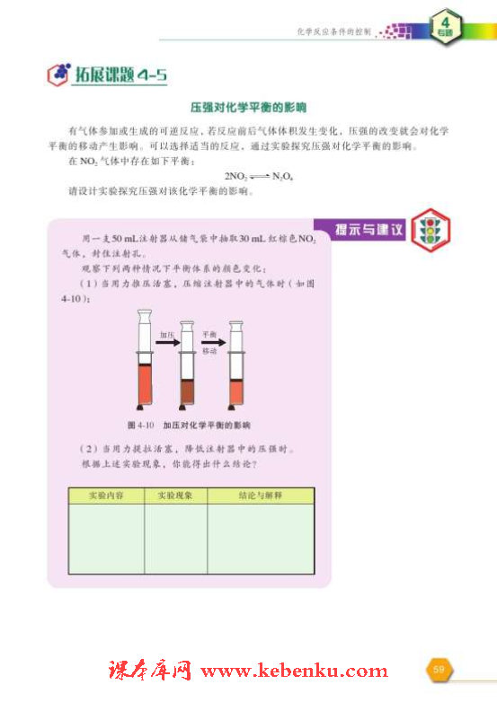 课题3 反应条件对化学平衡的影响(6)