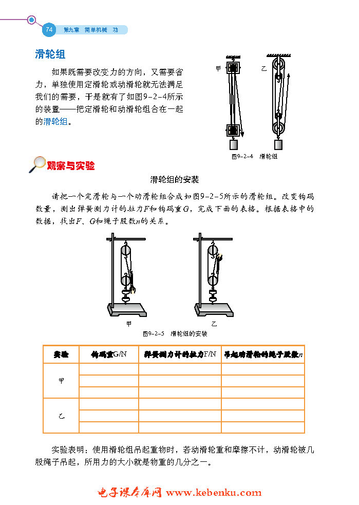 第二节 滑 轮(3)