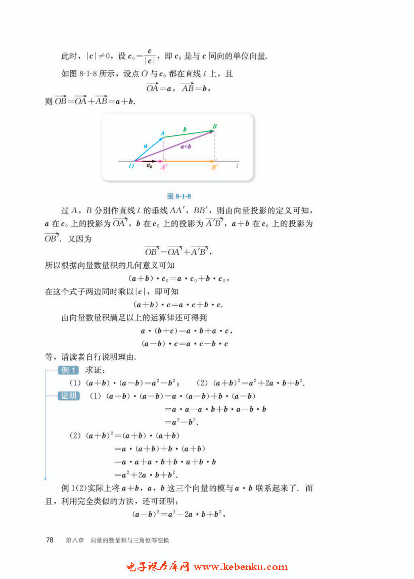 「8」.1.2 向量数量积的运算律(3)