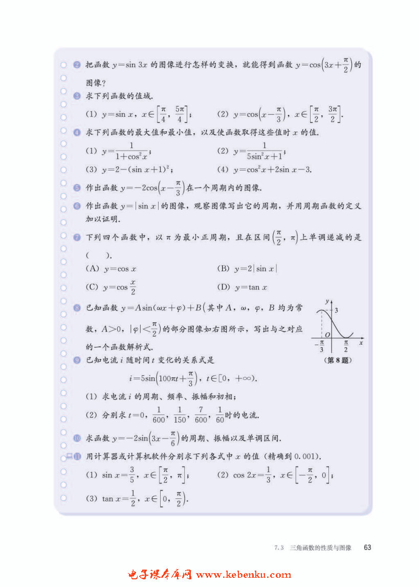 「7」.3.5 已知三角函数值求角(7)