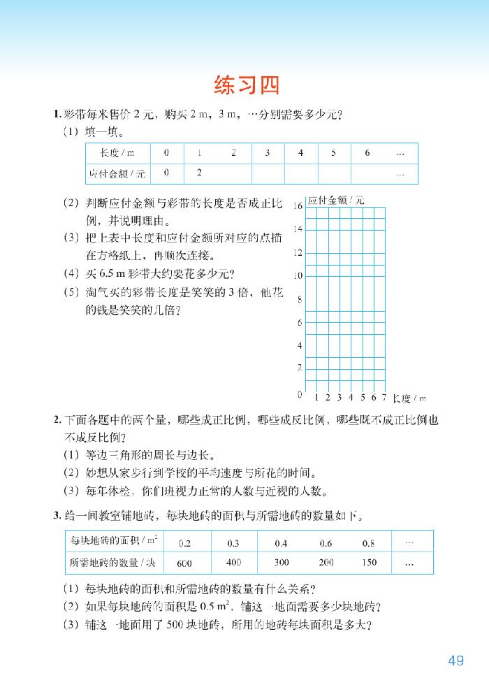 四 正比例与反比例(11)