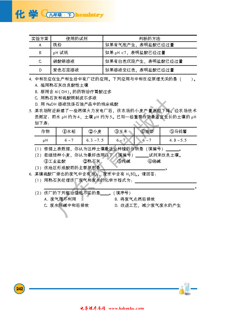 「8」.3 酸和碱的反应(6)