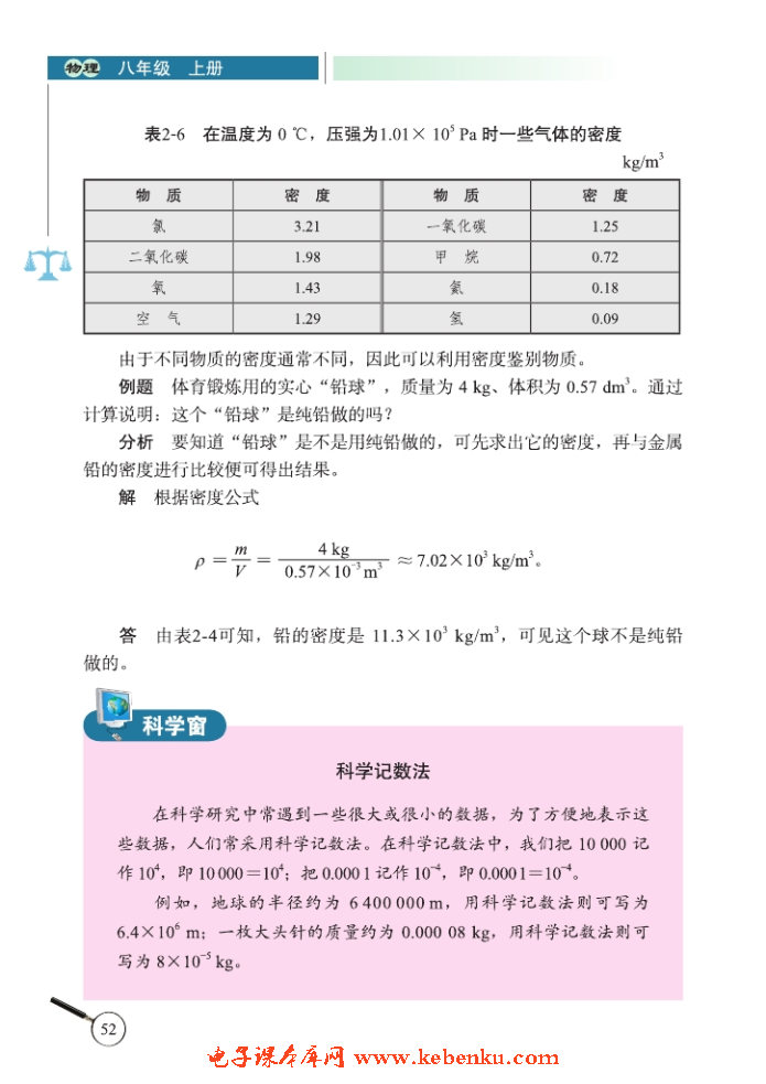 三、学生实验：探究——物质的密度(4)