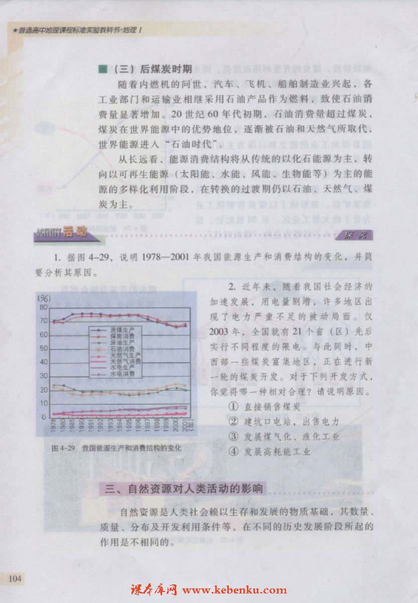 第三节 自然资源与人类活动(4)