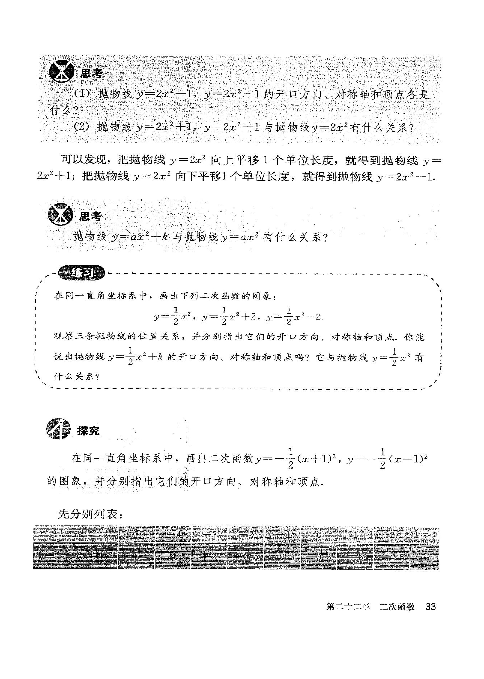 「22」.1.3 二次函数y=a(x-h)²+k的图像和性质(2)