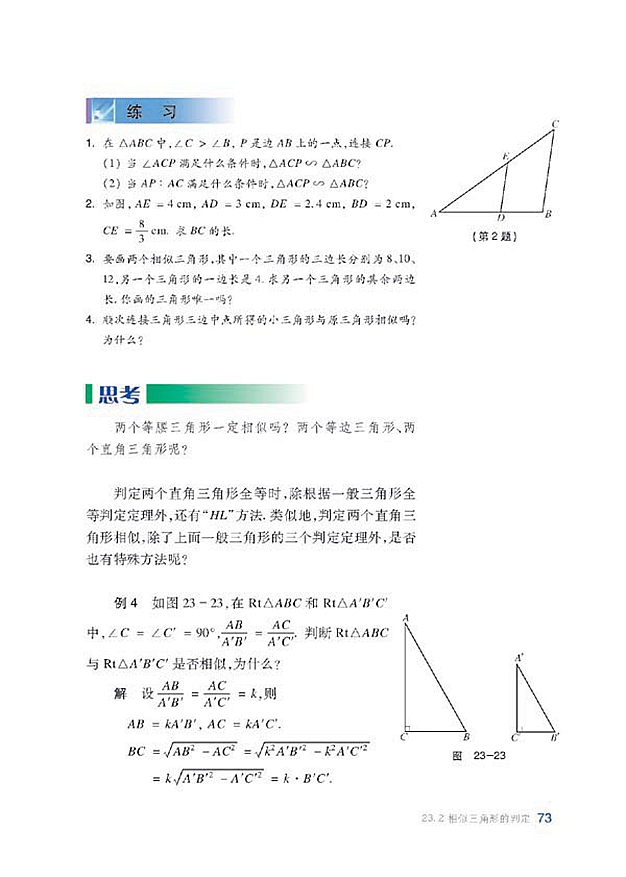 相似三角形的判定(7)