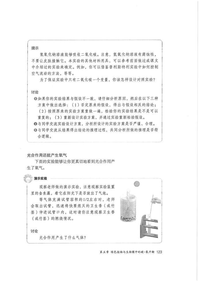 光合作用吸收二氧化碳释放氧气(4)