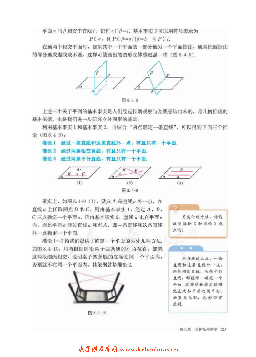 「8」.4 空間點、直線、平面之間的位置關(4)