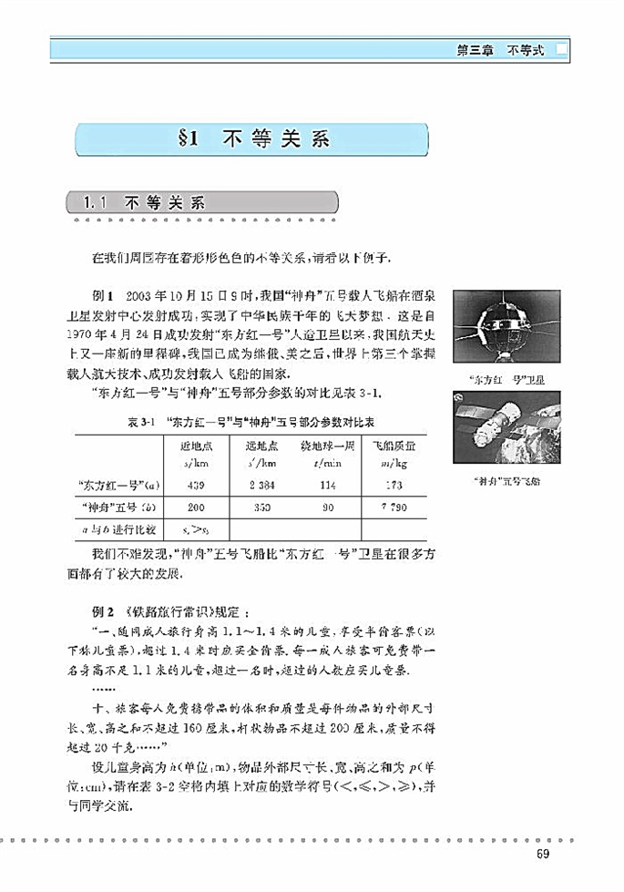 不等关系