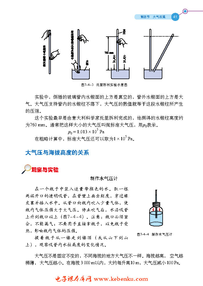 第四节 大气压强(3)