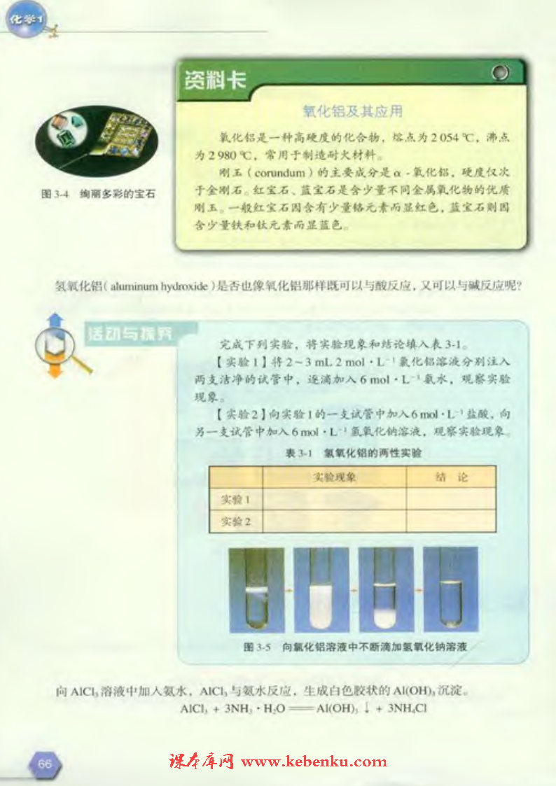 第一单元 从铝土矿到铝合金(3)