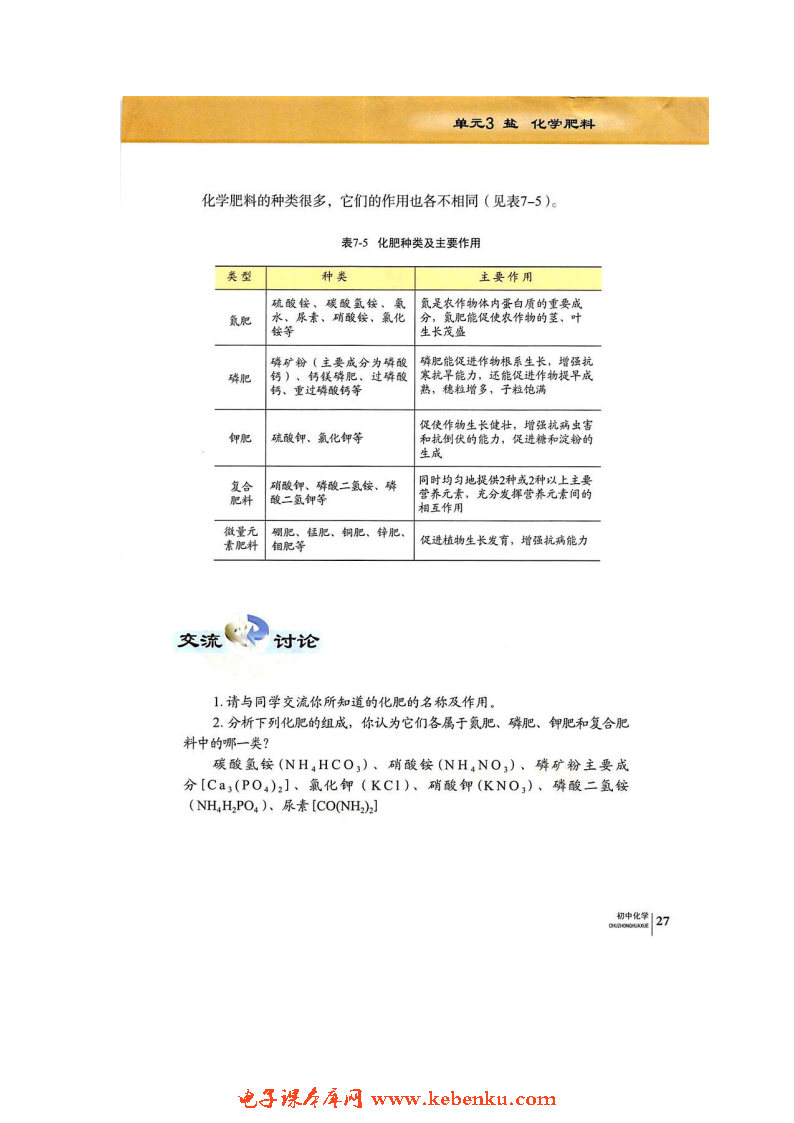 单元3 盐 化学肥料(7)