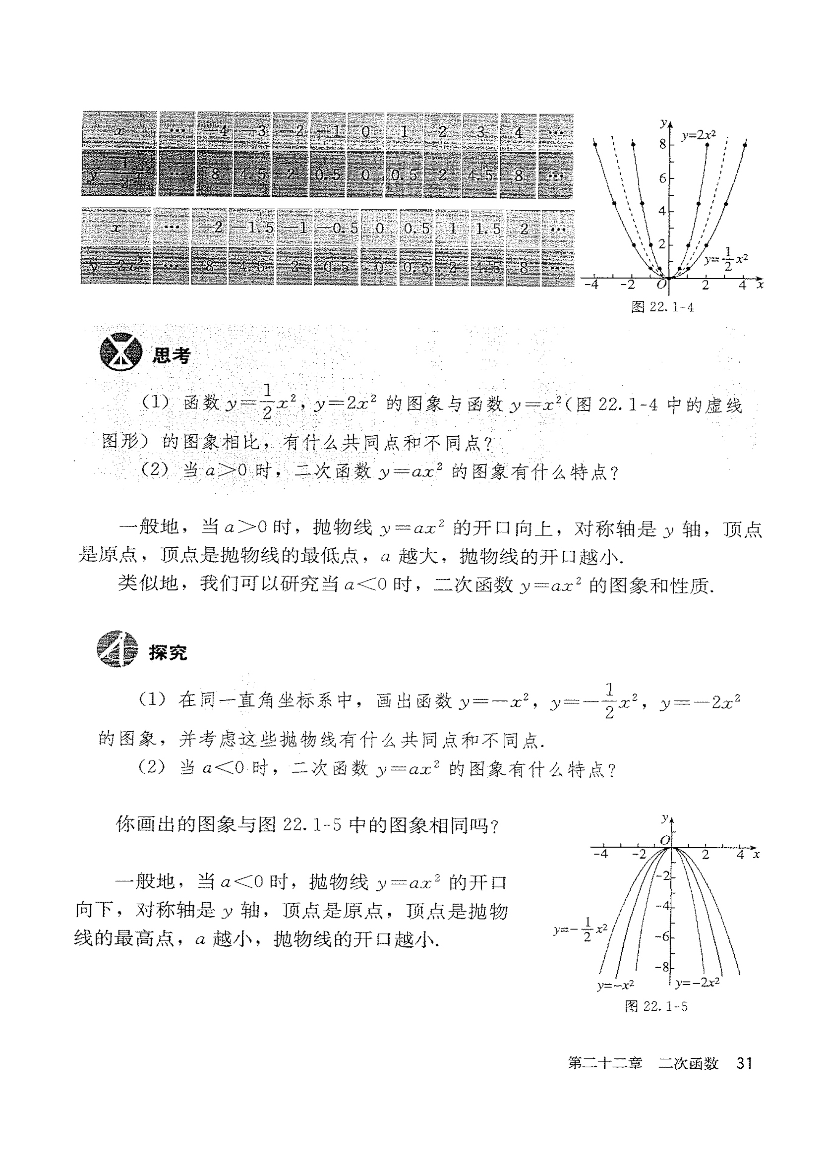 「22」.1.2 二次函数y=ax²的图像和性质(3)