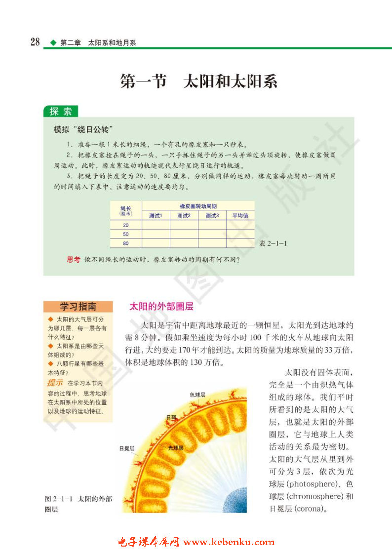 第一节 太阳和太阳系