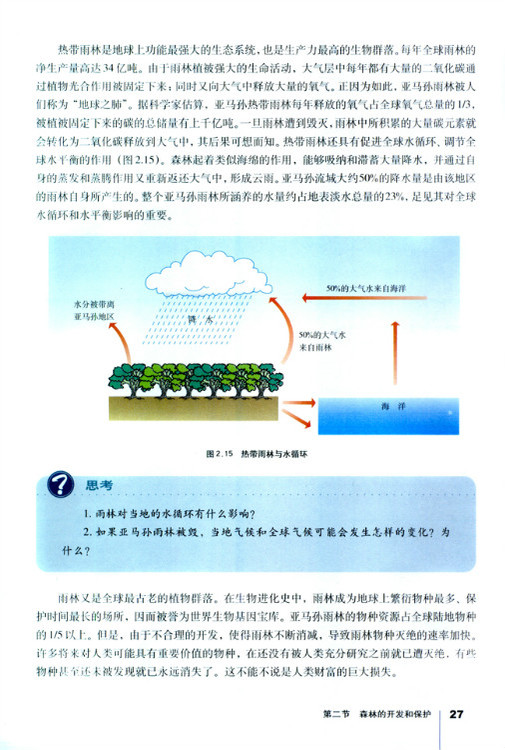 第二节 森林的开发和保护 以亚马孙热(2)