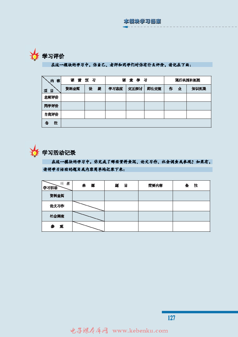 本模块学习档案(2)