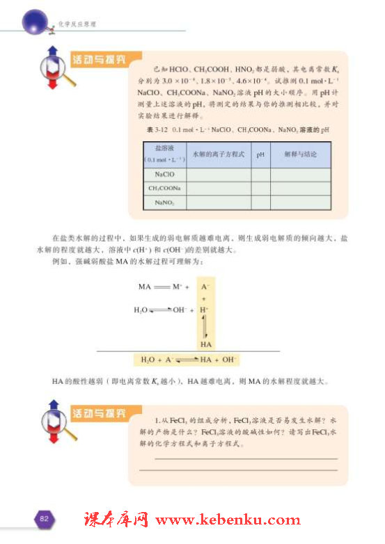 第三单元 盐类的水解(6)