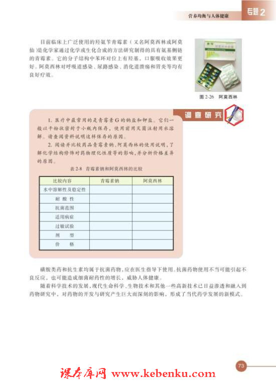 第四单元 造福人类健康的化学药物(7)