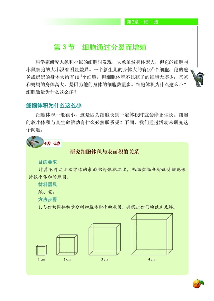 细胞通过分裂而增殖