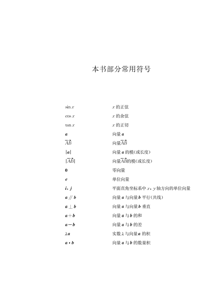 本书部分常用符号(2)