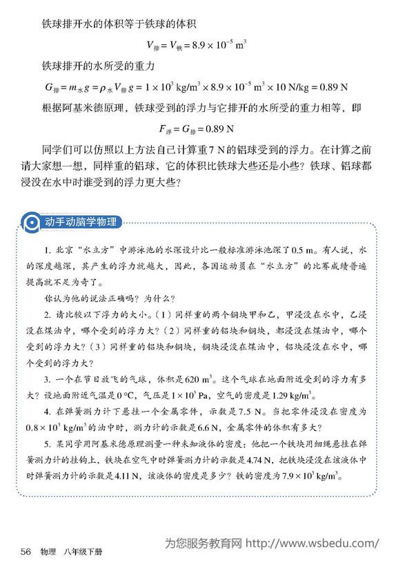 浮力的大小跟排开液体所受重力的关系(3)