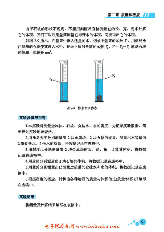 四、学生实验：测量密度(2)