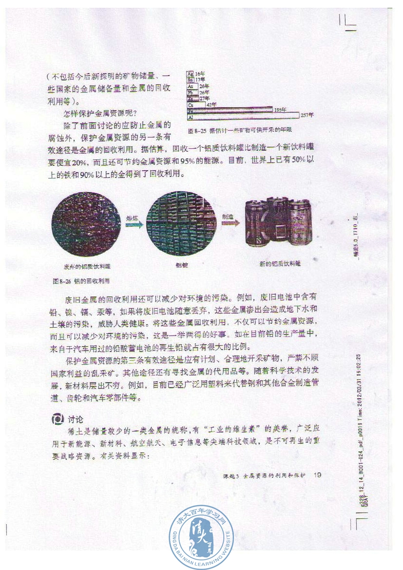 课题3 金属资源的利用和保护(5)