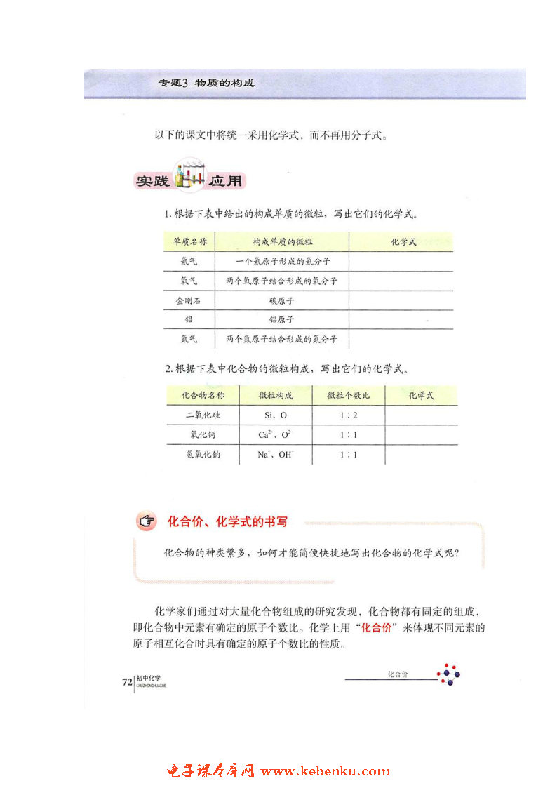 单元3 纯净物组成的表示方法(2)