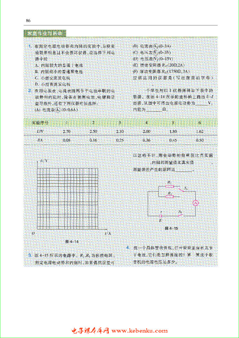 「4」.2 测量电源的电动势和内阻(4)