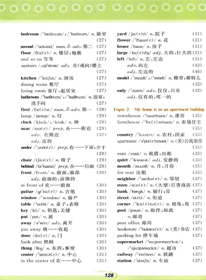 各单元词汇表(4)